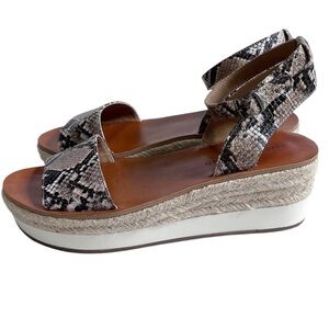Lucky Brand Jeneka Snakeskin Espadrille Platform Ankle Strap Sandals